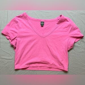 Wild Fable Pink Fitted Crop T-Shirt